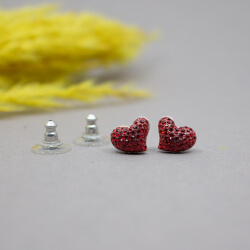Swarovski Ohrstecker 'Rote Herzchen mit Schwung' Swarovski rotes Herz Ohrstecker