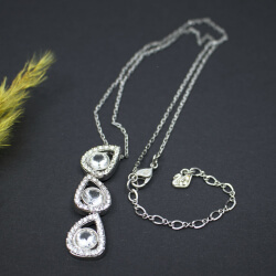 Swarovski silberne Kette Front