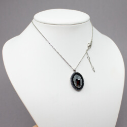 Swarovski silberne Kette 'schwarzes Auge'