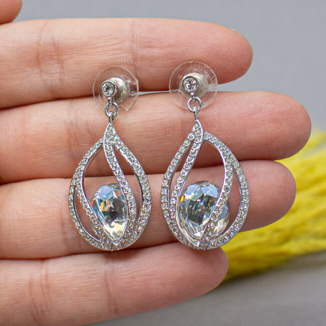 Swarovski silberne Ohrringe, Detail