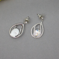 Swarovski silberne Ohrringe, Rueckseite