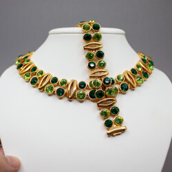 Schmuckset Muranoglas Art 'die Farben des Waldes' The London Collection Kette mit Armband Detail