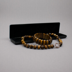 Tigerauge Kette & Armband 925 Schliesse Set