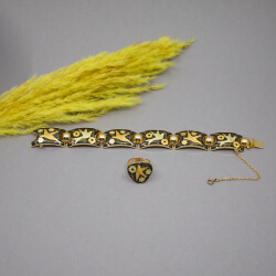 Klassisch spanischer Toledo Schmuck in Gold Schwarz Bild 2 Toledo Schmuck Set