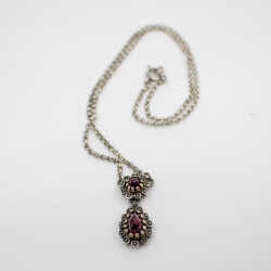 Trachtenschmuck 835er Silber Kette teilvergoldet