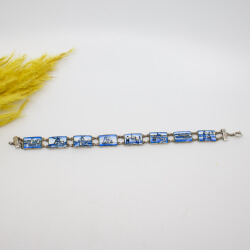 Antikes Delft blau/weiß Armband, emailliert