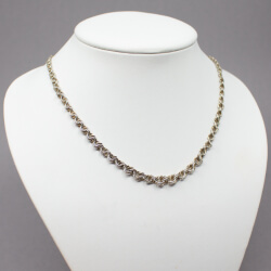 70er Jahre Garibaldi Verlaufs-Kette, 835 Silber Vintage 835er Web-Kette