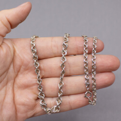 70er Jahre Garibaldi Verlaufs-Kette, 835 Silber Bild 3 Vintage 835er Web-Kette Groesse