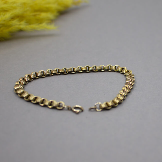 Unisex Armband Double vergoldet, Garibaldi Muster Bild 1 Vintage American Double Armband