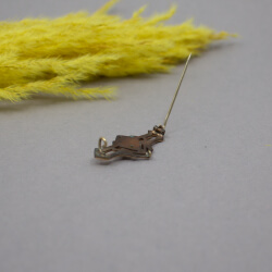 Vintage Art Deko Brosche Wachsperlen laenglich Rueckseite