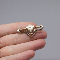 Vintage Art Deko Brosche Wachsperlen laenglich Groesse