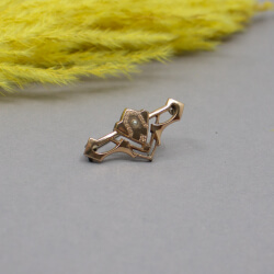 Vintage Art Deko Brosche Wachsperlen laenglich Seite