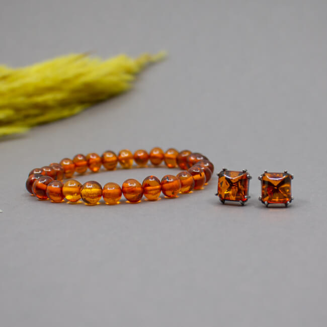 Vintage Bernstein Armband & 835 Ohrringe
