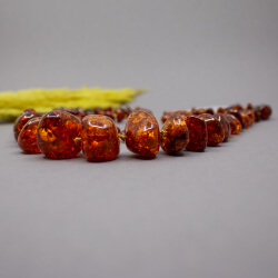 Bernsteinkette honigfarben, 107 cm von Groß - Klein Bild 2 Vintage Bernsteinkette cognagfarbe