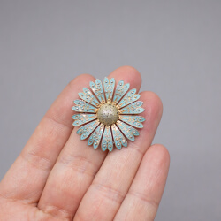 Vintage Daisy Blume Brosche Groesse