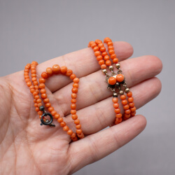 Vintage Engelshaut Koralle Armband+Kette Groesse