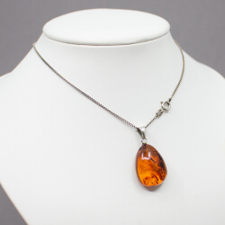 Vintage Silberkette mit Bernstein