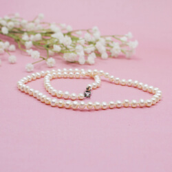 Zuchtperlen-Kette mit 925 Sterlingsilber Schließe