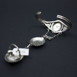 Zuni 925 Silber Sklavenarmband Rückseite