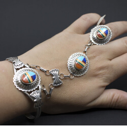 Zuni 925 Silber Sklavenarmband Tragebeispiel