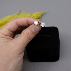 Diamonique 925er Zirkonia Ohrringe vergoldet Groesse