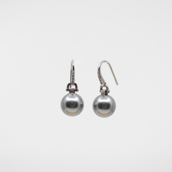 Fossil Set schwarze Perle Ohrringe
