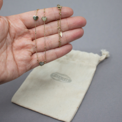 Fossil Kette 'Sutton' Edelstahl vergoldet Bild 2 Fossil Halskette goldene Herzen Edelstahl Groesse