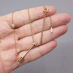 FOSSIL Halskette Pfeil rose Edelstahl Groesse