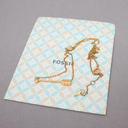 Fossil Kette 'Motifs' Edelstahl vergoldet FOSSIL Halskette Pfeil rose Edelstahl Verpackung