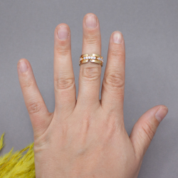 Giorgio Martello Kettenring 925er Silber vergoldet Tragebeispiel