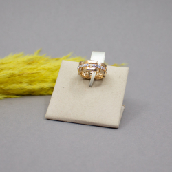 Giorgio Martello Kettenring 925er Silber vergoldet Detail