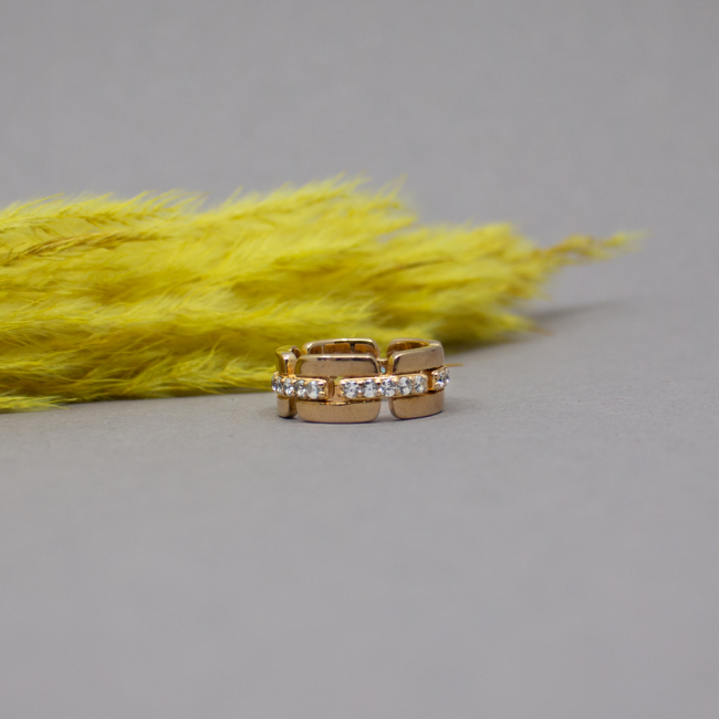 Giorgio Martello Kettenring 925er Silber vergoldet Front