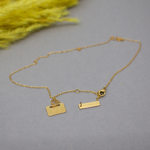 Liebeskind Berlin Edelstahl Halskette vergoldet Rueckseite