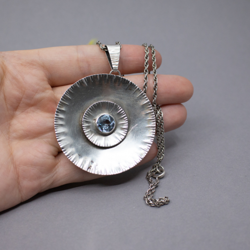 Alpaka Jugendstil - Glitzert Es Vintage Medallion - großes Silber