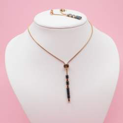 Skagen Schmuckset 'Ellen' Roségold-Tone mit Hämatit Bild 4 Skargen rosegold Haematit Set Ohrringe & Kette