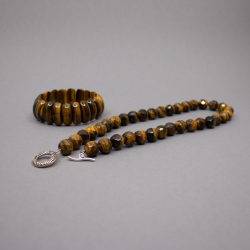 Schmuckset Tigerauge Kette & Armband 925 Schliesse Tigerauge Kette & Armband 925 Schliesse