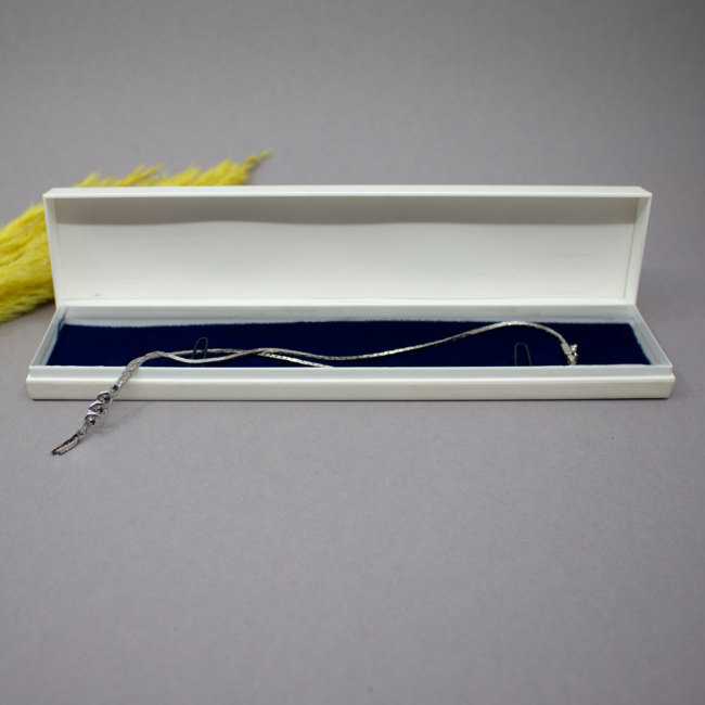 70er Jahre Saphir Collier in 835 Silber rhodiniert Bild 1 Vintage 835er Halskette mit Saphieren rhodiniert