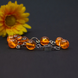 Vintage Fischland Armband 835 Silber und Bernstein Bild 4 Vintage Fischland Bernstein Armband 835er Silber