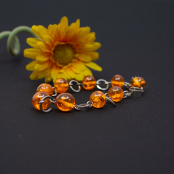 Vintage Fischland Bernstein Armband 835er Silber Detail